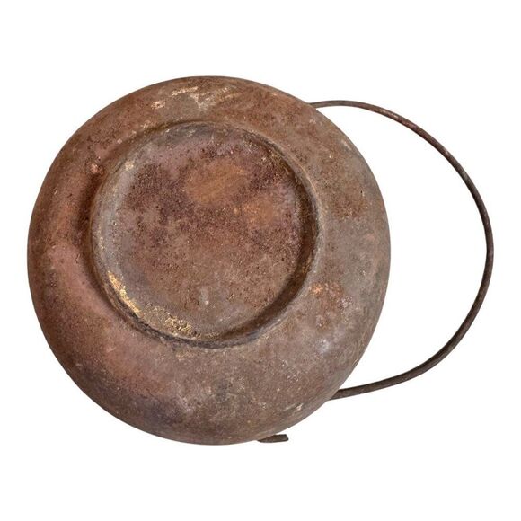 Antique Cast Iron Hanging Pot 6" w/ Handle Smelting Blacksmith Rusted Steam Punk - Picture 8 of 8